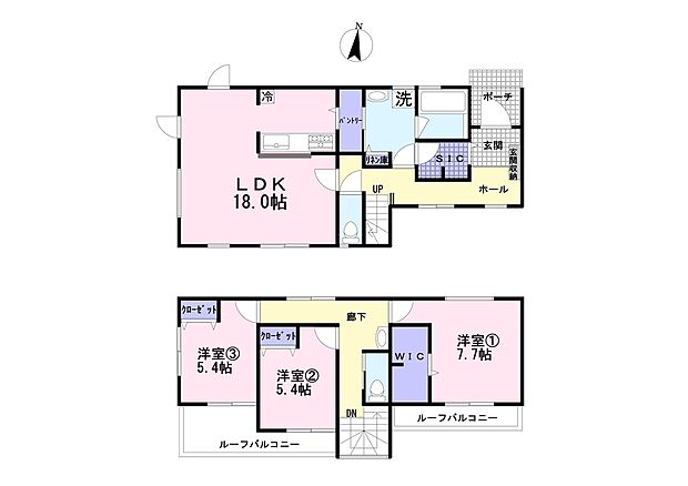 南向きで明るく開放的な3LDK。18帖の広々LDKと全居室南向き設計で家族の時間が充実。収納充実、駐車2台可、快適な暮らしを叶えます。