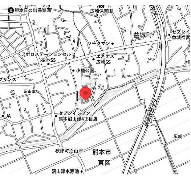 ■カーナビ:熊本市東区沼山津4丁目27-11