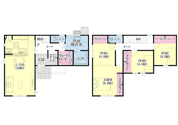 2号地：間取り　31坪　4SLDK