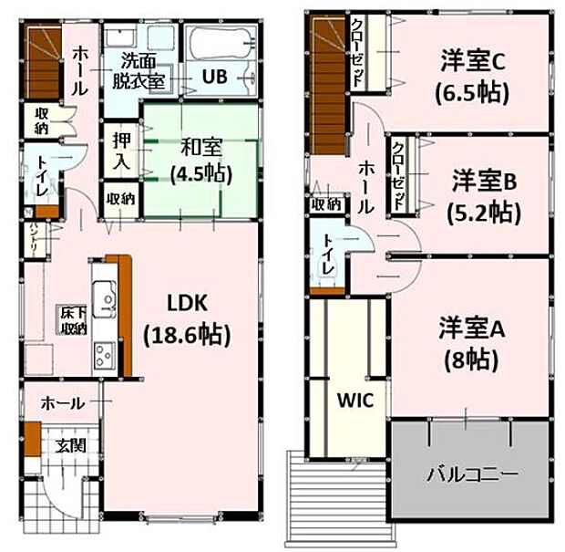 ２号棟　間取り