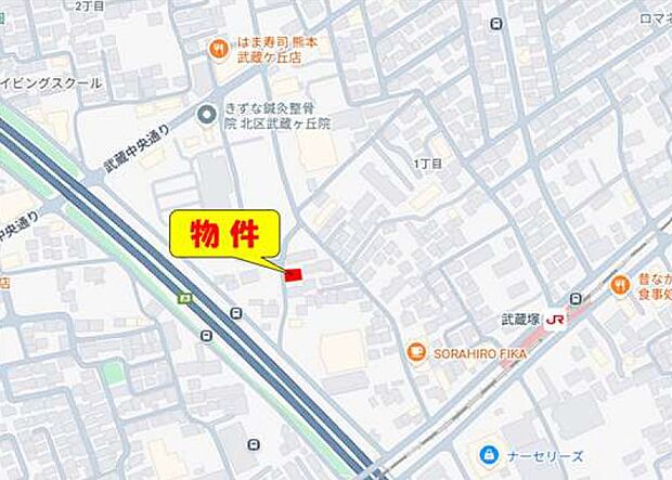 カーナビ:熊本市北区武蔵ケ丘1丁目1-25付近