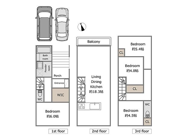 A号棟参考プラン(建物込5580万円、土地面積74.34m2、建物面積95.63m2)期間限定!建物フリープランにつきお客様のご要望をお聞かせください!