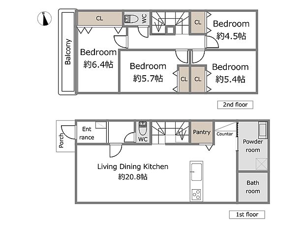 A号棟参考プラン（建物込5,780万円、土地面積128.28m2、建物面積104.33m2）期間限定！建物フリープランにつき、お客様のご要望をお聞かせください！