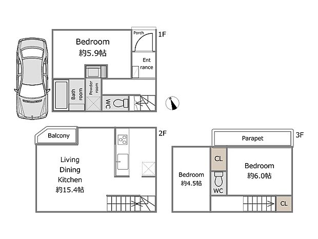 【参考プラン】（建物込5980万円、敷地面積48.00m2、延床面積76.28m2）期間限定！建物フリープランにつき、お客様のご要望をお聞かせください！
