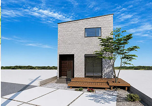 【【ブライトシティ加古川町木村II・1号地】】LDKから続くウッドデッキとオープンテラスで家族の外時間を満喫。パントリーやシューズクロゼット、室内物干しを備え、家事も片付けもスムーズな3LDKです。※外観パース
