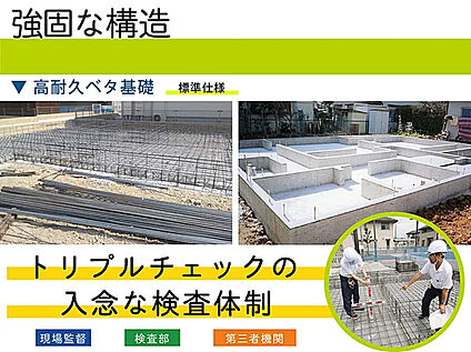 【強固な地盤＋ベタ基礎で、高い基礎耐力】