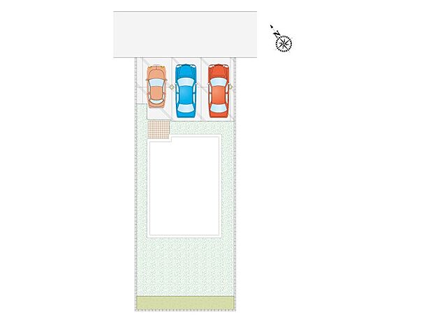 【4LDK】並列駐車３台可能。ファイブイズホームの物件には外水道が付いている為、お子様用のプールに水を張ったり洗車をする際にも役立ちます。