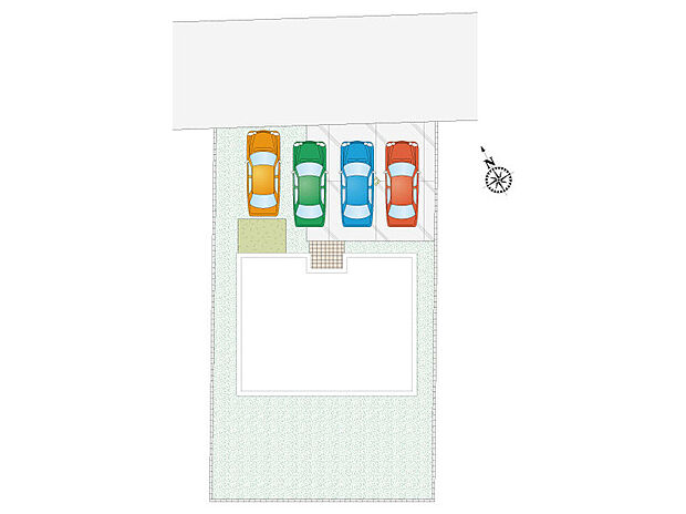 【4LDK】並列駐車4台可能！
南側のお庭は人目に付かないスペースなので、お子さまとプール遊びなどをプライベート空間で目一杯楽しめます♪

