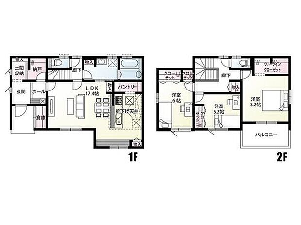 【3LDK＋1S(納戸)】太陽光発電システムIGUNITUREソーラー搭載！玄関横に倉庫があり、外で使用するものを保管できます！パントリー＆納戸＆土間収納があり、収納豊富な間取りです。キッチン横にスタディカウンターがあり、ちょっとした作業やお子様の勉強スペースに最適です！
