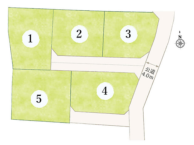 【【全体区画図】】周辺環境の充実した全5区画の分譲地です♪