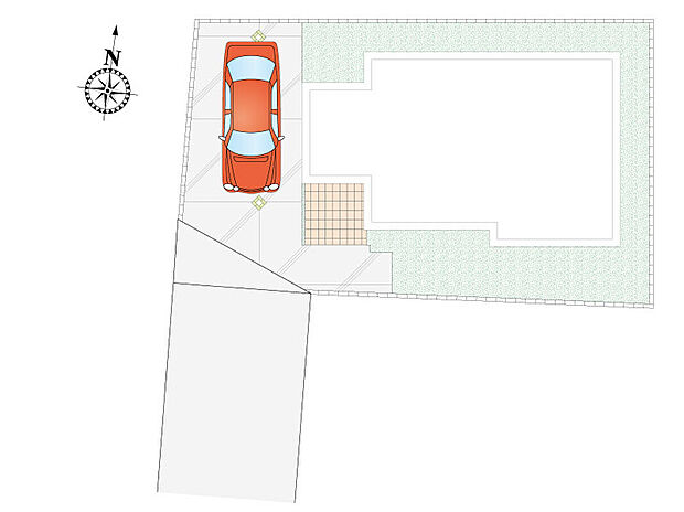 【3LDK】駐車1台可能です!! 南側には平屋住宅のため、日当たり良好です。