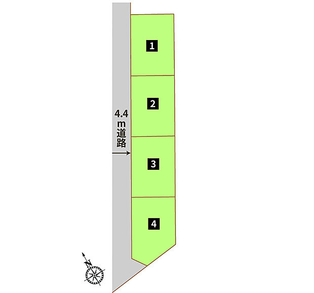 【【全体区画図】】周辺に買い物施設が充実した全4区画の分譲地です！