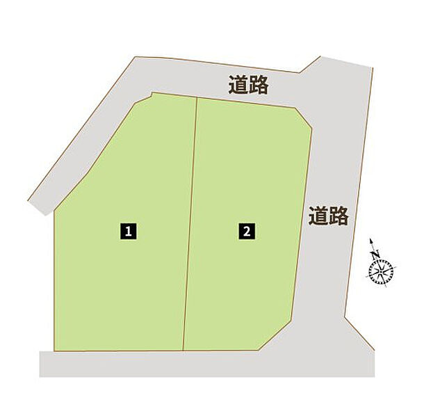 【【全体区画図】】土地100坪以上!広々とした敷地でゆとりのある暮らしを実現します♪