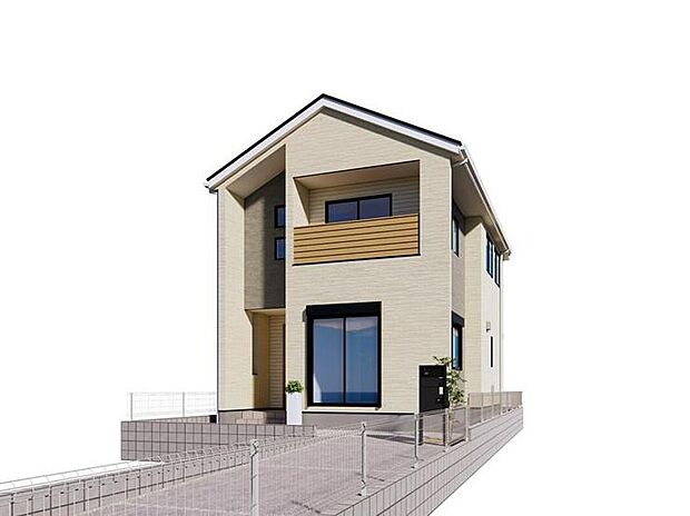 【【2号棟　完成イメージ】】表情豊かなテクスチャーが重なり、凹凸感のある石積み柄。ナチュラルな質感で優しい印象の外観デザインです。