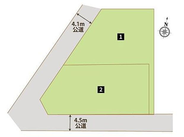 【【全体区画図】】閑静な住宅街に立地し、落ち着きのある静かな暮らしが叶う立地です。国道、県道より中に入った住宅街で、車の交通量も少ないので、ゆったりお過ごしいただけます。