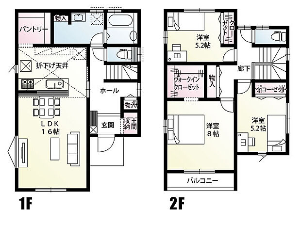 【3LDK】土間収納やパントリー、ウォークインクローゼットを備えた収納豊富な3LDKの間取りです!
南向きのLDKは16帖の広さを確保。明るい陽光が差し込み、ご家族でゆったりとくつろげます♪