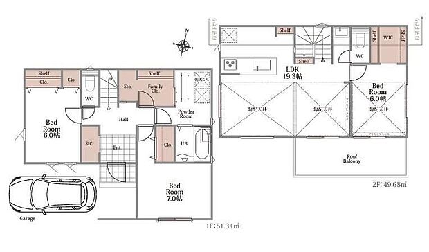 3LDK、土地面積108.73m2、建物面積101.02m2