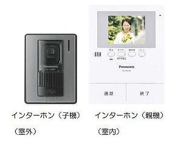 【TVモニター付インターホン】映像と音声で玄関先の様子をチェックできるモニター機能や、夜間の訪問者の顔も確認できるLEDライトを装備しています。