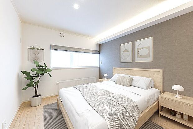 【【No.1】主寝室】【加工後 主寝室】2023年9月撮影（※画像は実際の写真に調度品をCG合成したものです。写真の中の調度品は販売価格に含まれません。）