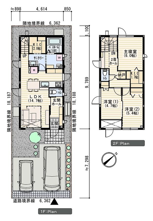 【4LDK】※プラン図は図面を基に描いておりますので実際と多少異なる場合があります。家具、小物、外構は価格に含まれます。洗濯機・冷蔵庫・車は価格に含まれません。