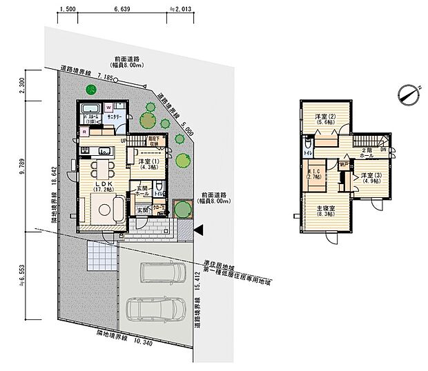【4LDK】※プラン図は図面を基に描いておりますので、実際と多少異なる場合があります。家具・小物・外構は価格に含まれます。洗濯機・冷蔵庫・車は価格に含まれません。