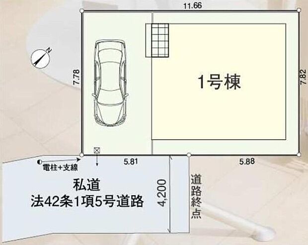 ☆全体区画図☆
カースペースございます。
前面道路に南側のため、陽当り良好です♪