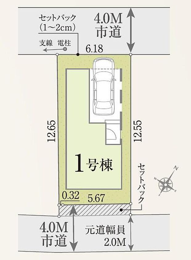 ☆全体区画図☆
ビルトイン車庫ございます。
両面道路に面し、陽当り・通風共に良好です♪