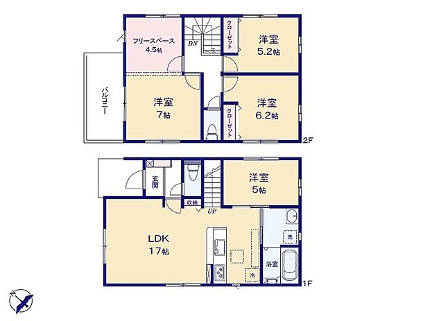 (１号棟)、価格3480万円、4LDK、土地面積107.21m2、建物面積98.95m2