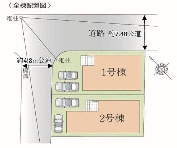 ☆全体区画図☆
カースペース２台可能です。