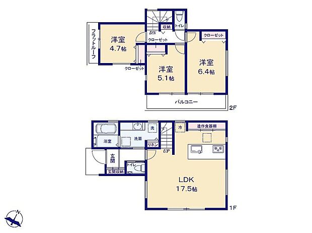 価格5080万円、3LDK、土地面積100m2、建物面積79.9m2