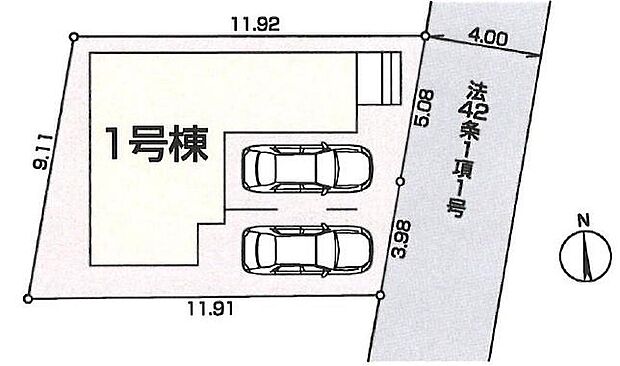 ☆全体区画図☆
カースペース2台ございます。