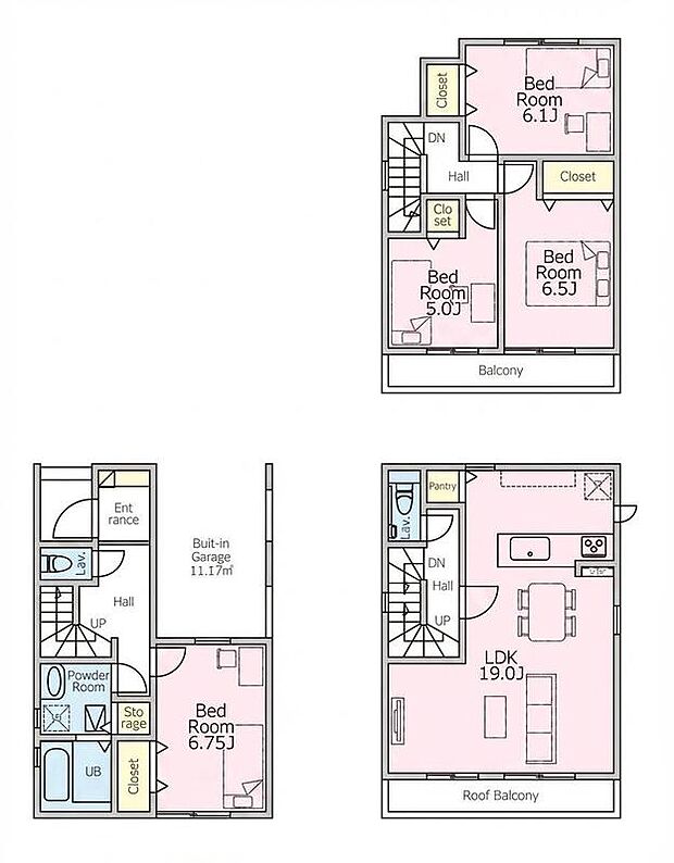 (１号棟)、価格7580万円、4LDK、土地面積69.59m2、建物面積119.64m2