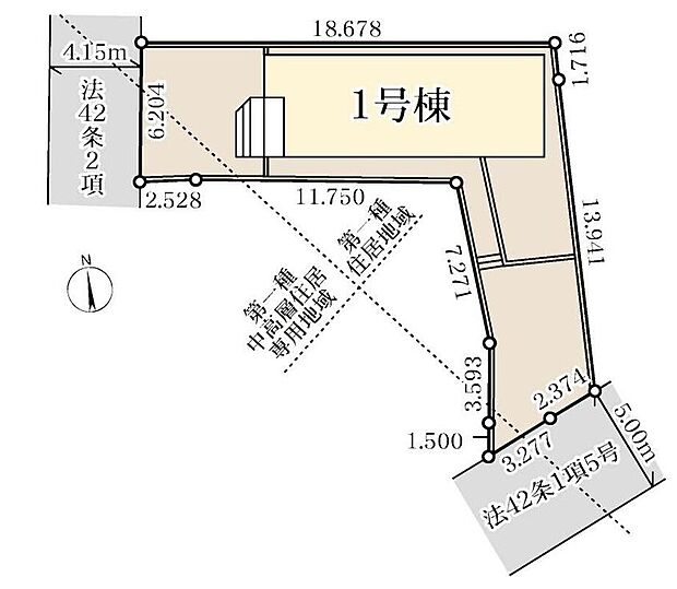☆全体区画図☆
カースペースございます。
西側にも南側にも接道している、希少な区画です♪