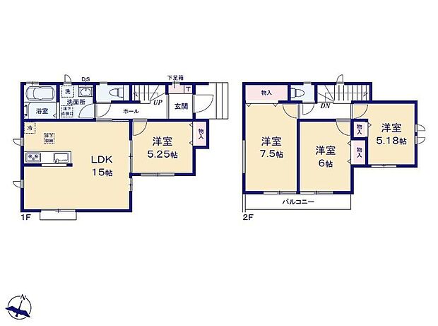 (Ａ号棟)、価格3290万円、4LDK、土地面積100.84m2、建物面積90.98m2 