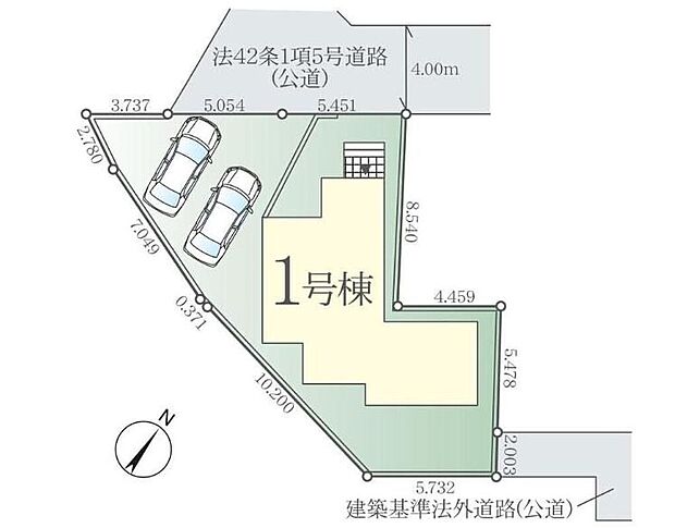 ☆全体区画図☆
カースペース並列2台可能です♪