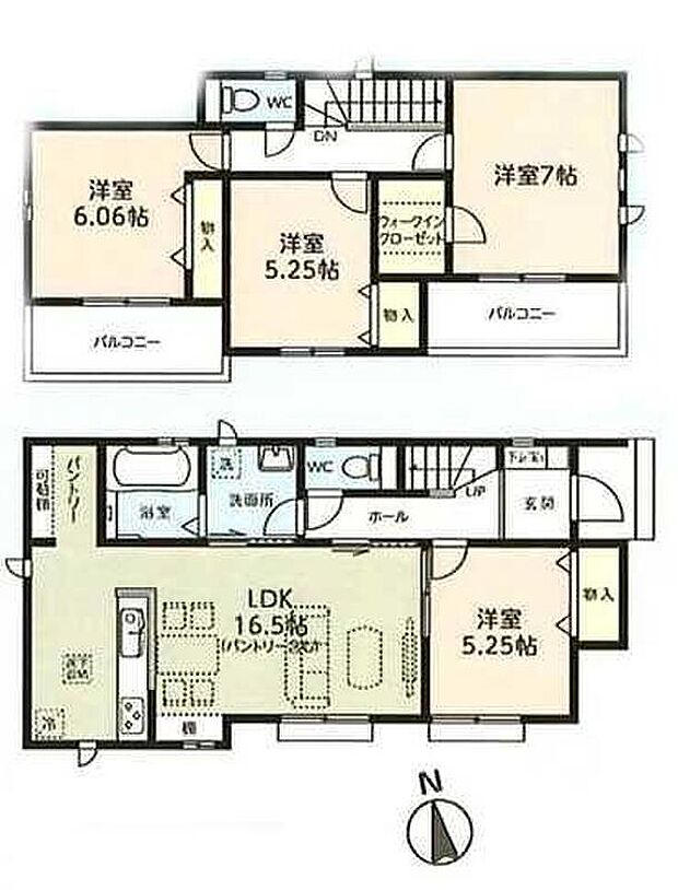 (A号棟)、価格5290万円、4LDK、土地面積128.38m2、建物面積96.88m2
