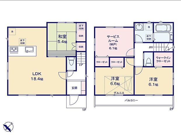(1号棟)、価格3980万円、3LDK+S、土地面積86.88m2、建物面積96.04m2