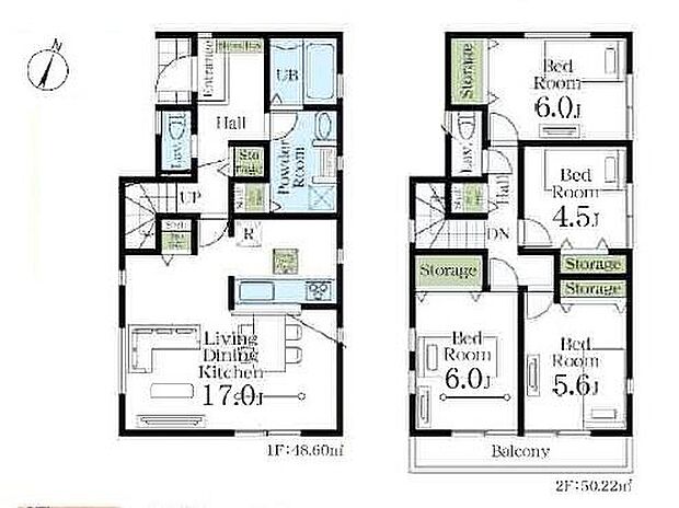 (1号棟)、価格4380万円、4LDK、土地面積106.45m2、建物面積98.82m2