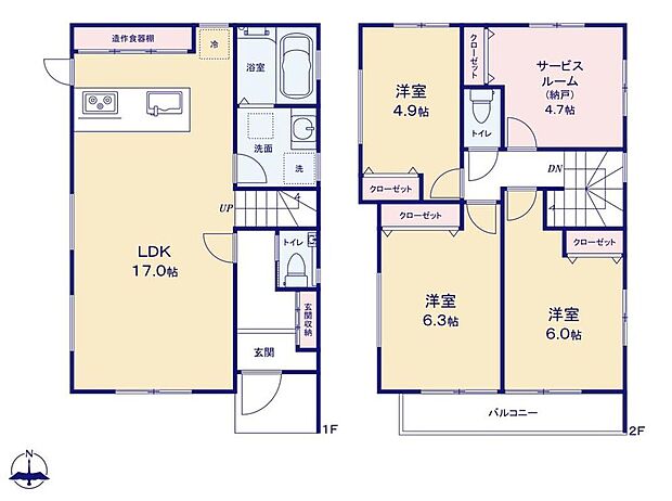 (1号棟)、価格4380万円、3LDK+S、土地面積100.22m2、建物面積92.67m2