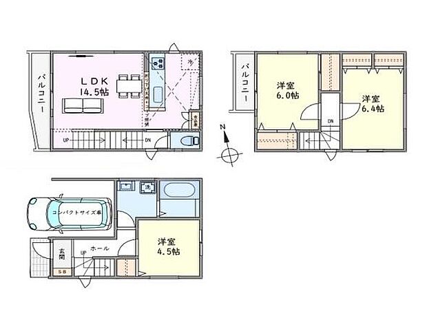 (1号棟)、価格3780万円、3LDK、土地面積48.64m2、建物面積86.94m2