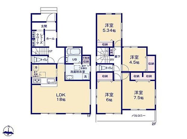 【4LDK】ずっと住み続ける家だから、水回りの動線や暮らしやすさも大切に考えています。
収納も多く住みやすい邸宅です♪ご家族での生活に寄り添う設計となっております。