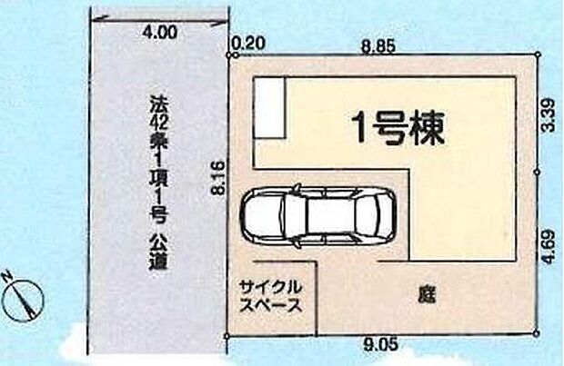 【全体区画図】大切なお車を雨風から守ってくれるビルトイン車庫ございます。
サイクルスペースや、南側に庭がございます。