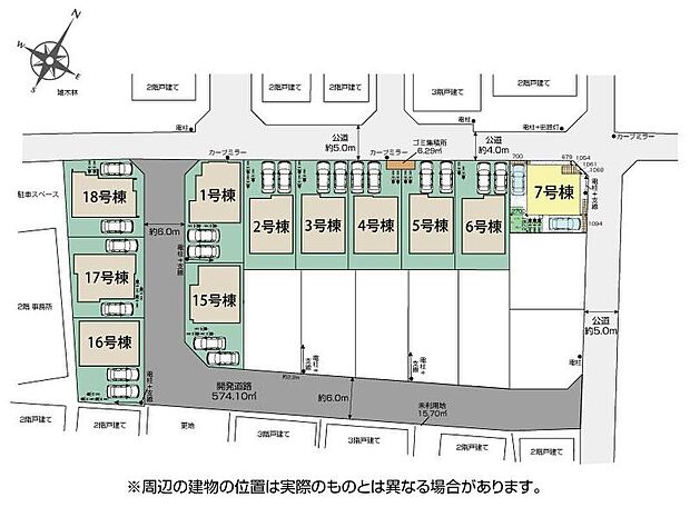 【全体区画図】カースペース２台×整った街並み×グッドデザイン×地震に強い家◎