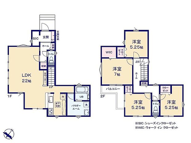 【4LDK】○見通しのよい間取と対面キッチン採用で弾む家族との会話
○主寝室7帖の広々とした空間
○快適なプライベートタイムを配慮した直接隣り合わない居室