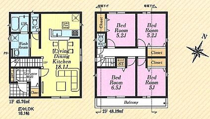 間取り図（4LDK・2階建）