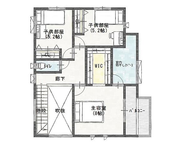【D号地参考プラン　2F】新築・注文住宅はかとう不動産にお任せ下さい！！