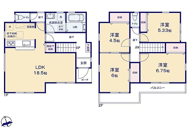 (1号棟)、価格3080万円、4LDK、土地面積100.13m2、建物面積96.18m2