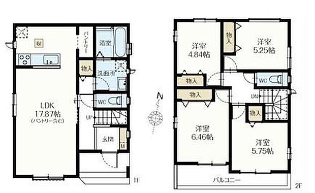 (1-B号棟)、価格5490万円、4LDK、土地面積86.2m2、建物面積95.54m2