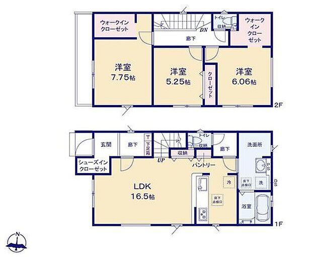 (1号棟)、価格5680万円、3LDK、土地面積110m2、建物面積96.47m2

