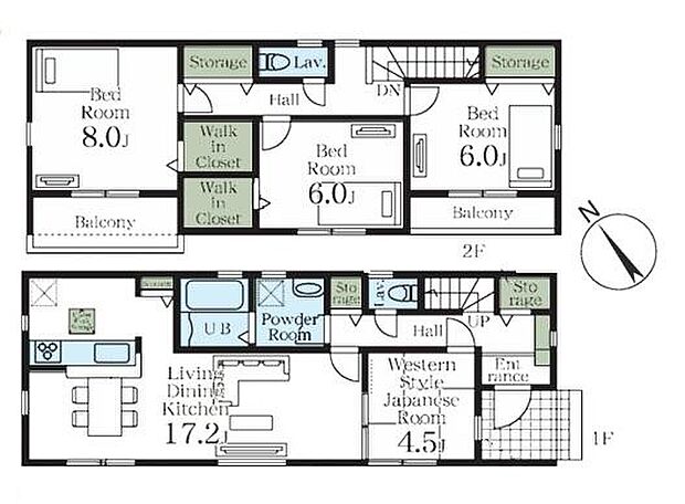(1号棟)、価格4280万円、4LDK、土地面積133.05m2、建物面積106.39m2